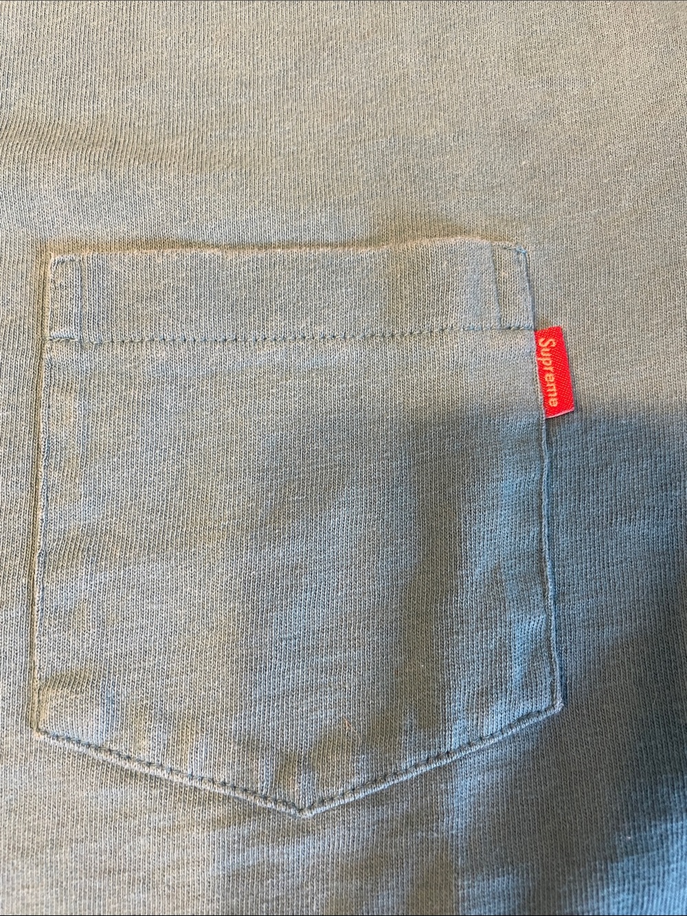 Supreme Light Blue Pocket Tee with Red Tab - Picture 2 of 7